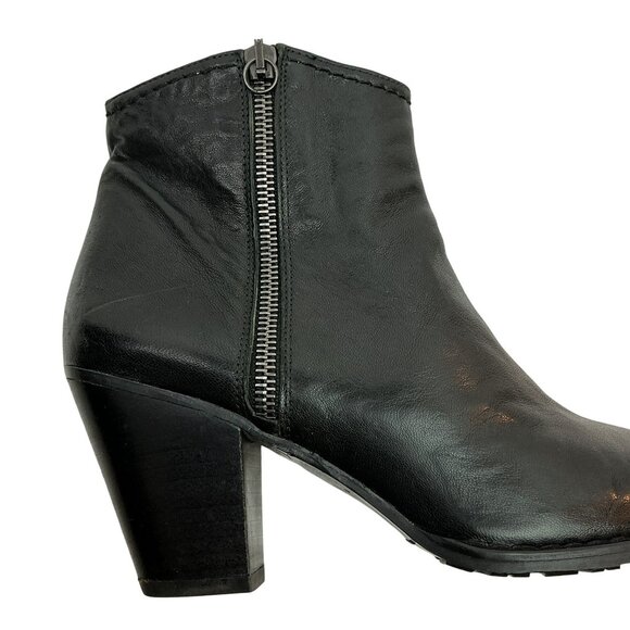 Stuart Weitzman Leather Western Heel Zip Ankle Booties Womens 7N Made in Spain - Picture 8 of 10
